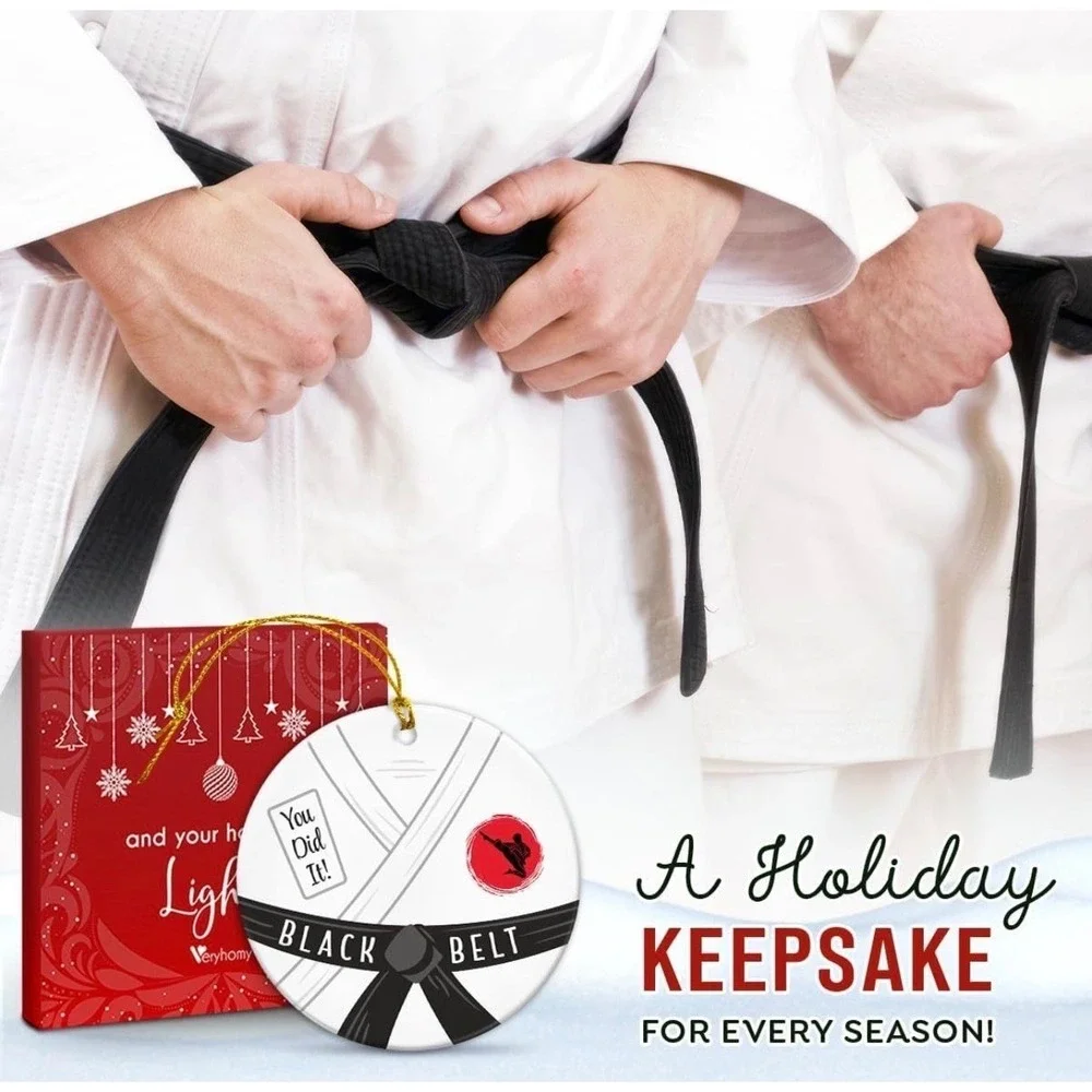 New‎ Veryhomy Karate Black Belt Christmas Ornament Ceramic Martial Arts Gift